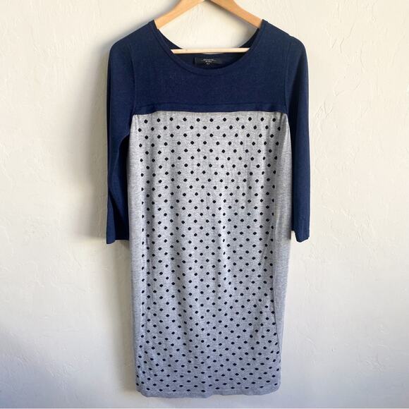 MaxMara Weekend Navy Gray‎ Polka Dot Dress - Picture 1 of 4
